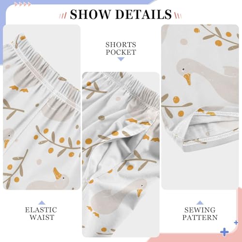 Duck Leaves Boys Long Pants Soft Trousers Elastic Waist Kids Lounge Bottoms with Pockets S-XL4