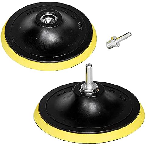 Bestgle 2 Packs 5 Inch Hook and Loop Backing Pad with M14 Drill Adapter Polisher Backer Plate Sanding Disc Pads Cover