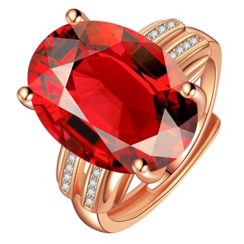 Bague rubis simulé réglable cabochon ovale double rangée or 18k