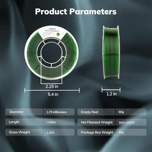 Image of AMOLEN Rapid PETG Transparent 3D Printer Filament 1.75mm + /-0.02mm,500mm /s High Speed Strong Toughness Multicolor Bundle Sky Blue /Green /Transparent /Pink 250gx4