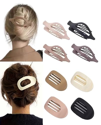 8 Pack Flat Hair Clips for Women - Duckbill Claw Clips with Strong Hold, Matte Non-Slip Barrettes for All Hair Types,Lay Flat Design for Work & Daily Styling