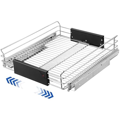STORKING Expandable Pull Out Cabinet Organizer, Slide Out Drawers for Kitchen Cabinets, Heavy Duty Storage Drawers, Cabinet Wire Pullout Shelf Chrome Plated, Adjustable Width 12.5~20.2" W x 17.3" D Cover