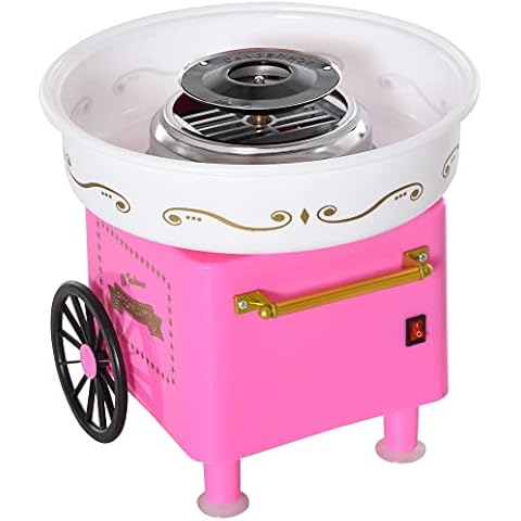 HOMCOM Máquina de Algodón de Azúcar Eléctrica 450W-550W Cover