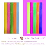 2 Pack Neon Glow Party Decor, 3.3 x 6.6 ft Fluorescent Tinsel Foil Fringe Curtains, Brighten Up Your Photo Booth Space Glow in The Dark Party Supplies (Macaron Yellow Fuchsia Green Orange Blue) - Image 4