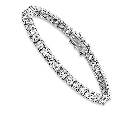 SHKA 925 Sterling Silver Round Cut Tennis Bracelet 18K Women’s Bracelet CZ Bracelets