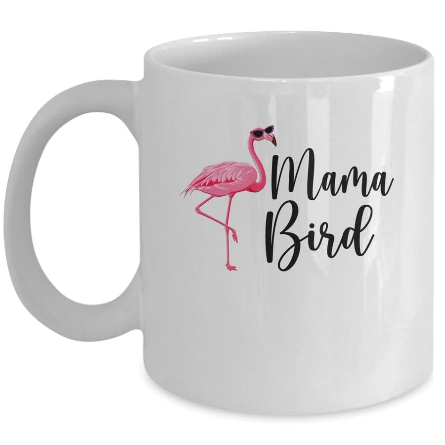 SKY DOT Mama Bird Flamingo Mommy Cute Flower Flamingo Gifts Printed Ceramic Tea/Coffee Mug (325ml)