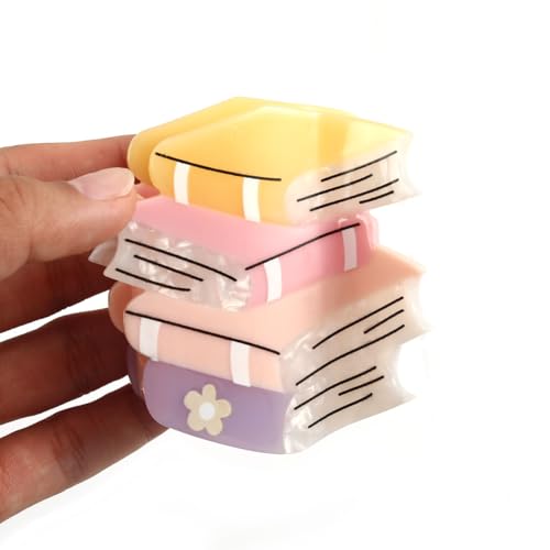 Acetate Book Hair Claw Clip Personalized Cute Girls Back to School Book Hair Claw Clip for Women Teacher Gift 1 Pieces