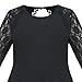 Sunny Fashion Girls Dress Black Lace Hollow Back Formal Party Evening Long Sleeve Size 7