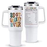 Picture of TIKMODERN Granny Tumbler with Handle Granny Gifts for Grandma from Grandkids Best Granny Ever 40oz Insulated Tumbler with Lid and Straw Christmas Birthday Present for Granny Coffee Cups