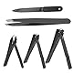 5 Stück Nail Clippers Nagel Set Fingernagel Pflege Set Nagelschere Set Nagelknipser Nagelfeile Nagelpflegeset für Fingernagel Knipser Nagel Clipper Edelstahl Schwarz