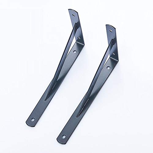 SHATONG Support d'étagère Triangulaire épaissi Mural, Support d'étagère Flottant à Un Mot, Supports Multifonctions en métal Lourd pour étagères avec Accessoires/Blanc, 2 Paquets, 250 * 160 * 2 mm Cover