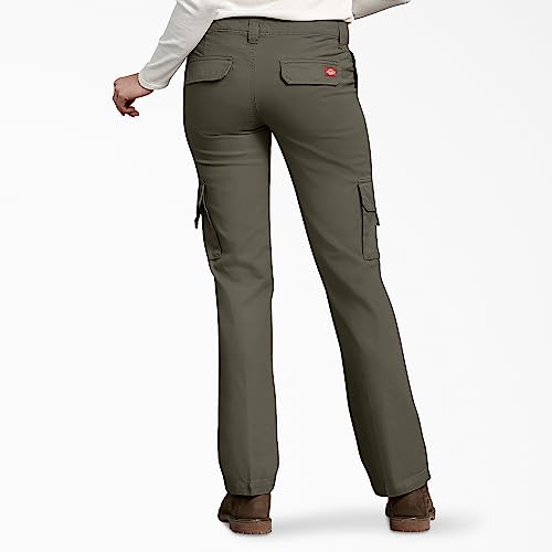 Dickies Women's Relaxed Fit Cargo Pants, Rinsed Grape Leaf Green, 10 #TOP2
