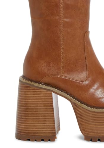 Image of Dolls Kill Vintage Soul Knee High Boots by Delia's - Women's Vegan Leather Platform Boots with Block Heels