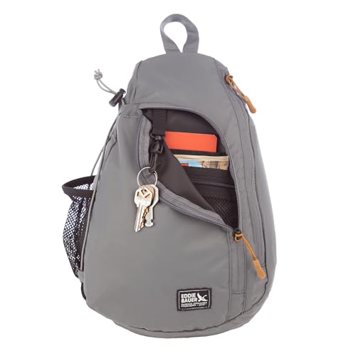 Image of Eddie Bauer Ripstop 8L Shoulder Sling Pack with Padded Air-Mesh Adjustable Crossbody Strap for Right or Left Handed Fit - Slate