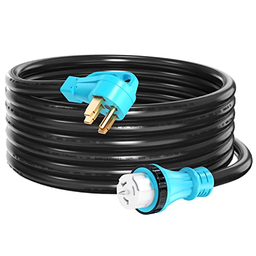 50 Amp 6.6 Feet Generator Extension Cord NEMA 14-50P Male to SS2-50R & CS6364 STW 6/3+8/1 AWG 125/250V Generator Power Cord Twist Lock Connectors for Generator to House UL Listed