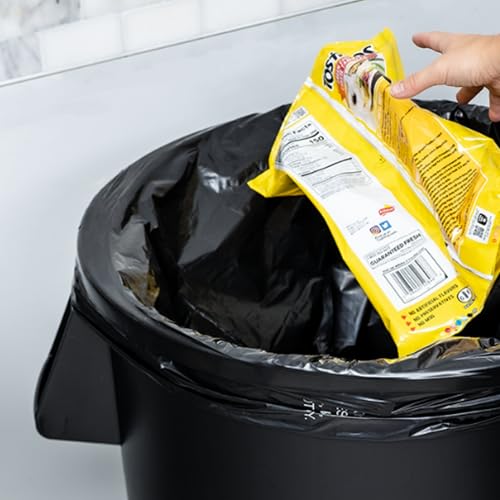 Image of SPARTA Bronco Round Waste Bin, Trash Can with Handles for Garbage or Recycling, 32 Gallon Capacity, Black
