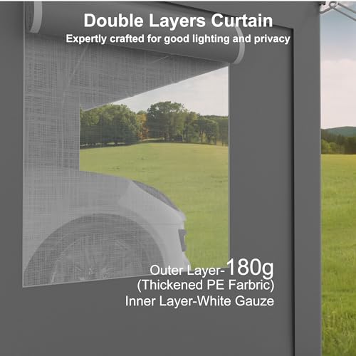 13x20ft Heavy Duty Carport, Portable Garage with 2 Doors & Roll-Up Window, Reinforced Steel Poles, Uv Resistant Waterproof Tarp, Portable Carport for Car, Truck, Boat,Motorcycle