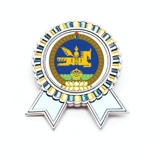 Broche emblème national Mongolie métal insigne Art déco taille M