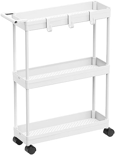 Simple Houseware 3-Tier Slim/Narrow Storage Cart with Handle, 5.5...
