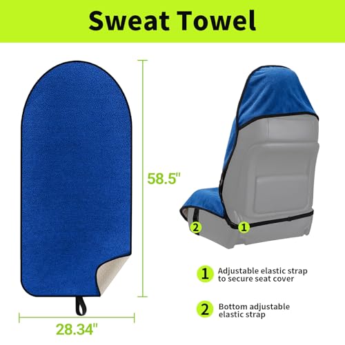 Image of Leader Accessories Waterproof One Towel Seat Cover for Car Truck Front Seat Deep Blue Machine Washable - After The Gym, Runs, Swimming | Universal Non-Slip, Fits Car Truck SUV, Machine Washable, For Dog & Kid, Pets, Yoga, Gym, Beach, Swimming, Outdoor Sports
