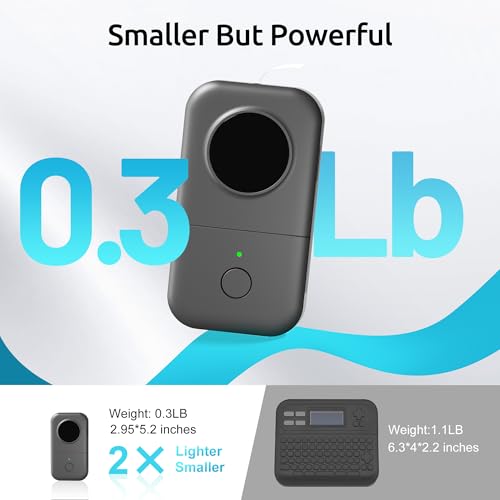 Phomemo D30 Etikettendrucker, Etikettiergerät Mini Beschriftungsgerät Selbstklebend Label Printer mit 3 Rollen etikettenpapier Geschenkbox,Bluetooth Label Drucker Geeignet für Haushalt und Büro -Grau