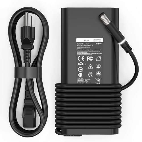 QIOUZW 240W 180W Laptop Charger for Dell Alienware 13 15 17 R1 R2 R3 R4 X51 M17 M15 M17X M18X Dell Precision 17 7710 7730 7670 7780 7770 M6500 M6700 M6800 Computer AC Adapter Power Cord
