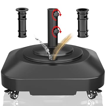 weighted umbrella base with wheels