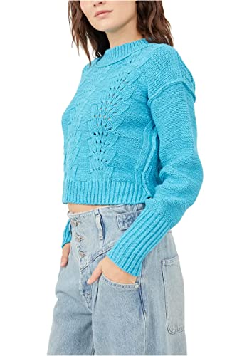 Free People Women's Bell Song Pullover, Teal, MD3