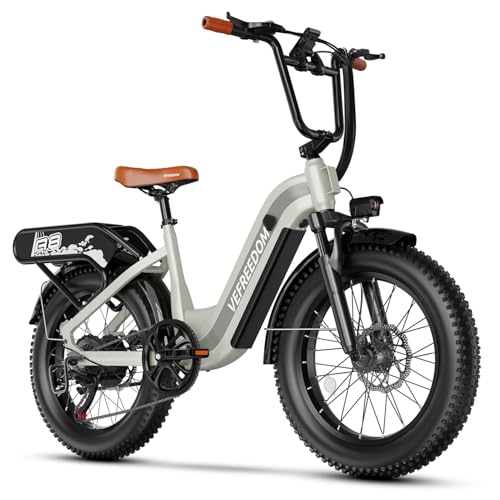 Ihahvc 1500W Peak Motor Electric Bike for Adults Up to 80 Miles 30MPH Ebike 20' x 4 Fat Tire 48V 20Ah Removable Battery Mountain E Bike Commuter Full Suspension Bicycles for Men Women Beige