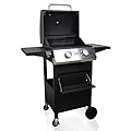 Cyphyja 2 Burner BBQ Grill, 20000 BTU Gas Propane Grill for Summer Cook/Camp/Gift, Stainless Steel Barbecue Grill for Patio/Deck/Backyard