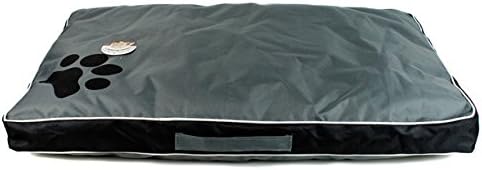World of pets Sweet Dreams Black and Grey Waterproof cushion with Paw Print Design 85cm x 55cm