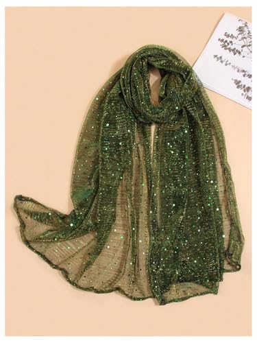 Image of Floerns Women's Sequin Bandana Square Scarf Silk Scarves Mesh Shawl and Wrap for Evening Dresses
