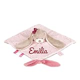 Mit Namen bestickt Nattou 987165 - Großes Kuscheltuch Schmusetuch Kaninchen Nina mit Namen bestickt
