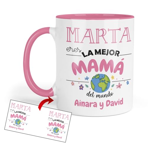 Kembilove Taza Mamá personalizada | Regalo original Día de la Madre, cumpleaños y Navidad | Tazas personalizadas con nombre y dedicatoria para madres especiales