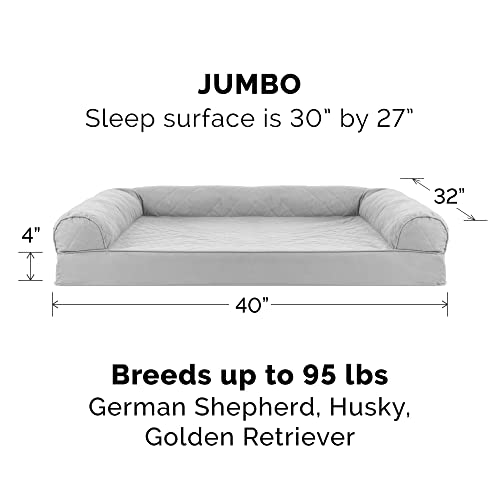 Furhaven Xl Orthopedic Dog Bed Quilted Sofa-Style W/ Removable Washable Cover - Silver Gray, Jumbo (X-Large) #TOP2