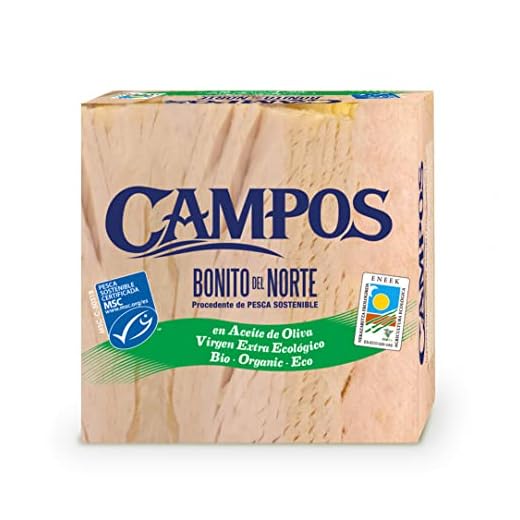 CAMPOS Conserva de bonito del norte de pesca certificada MSC, en aceite de oliva virgen extra Ecológico
