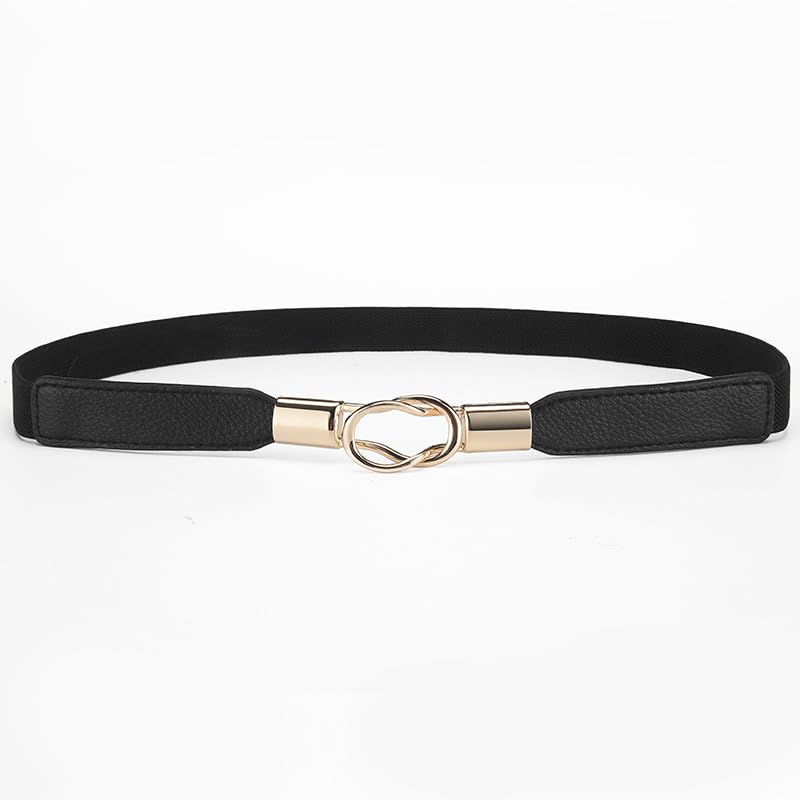 2 Pack Women Belts Gold Buckle and Stretchy Waist Belt For Jeans Dresses Pants2