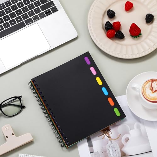 Cahier à spirales pour ne plus perdre vos notes grâce aux onglets de séparation multi-sujets A5 - 4
