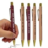 Juego de bolígrafos divertidos | Cotizaciones de 5 piezas - Rodillo novedoso retráctil de escritura suave para escritorio de oficina | Reunión, toma de notas diarias, diario, regalo único