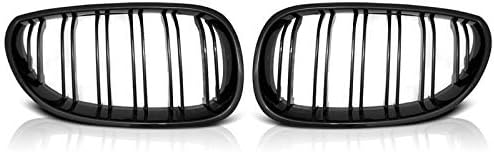 Front Grill Compatible with BMW 5 Series E60 E61 Saloon Touring 2003 2004 2005 2006 2007 2008 2009 2010 RS-159 Front Central Sport GrillReplacement Kidney Grille Grill Glossy Black