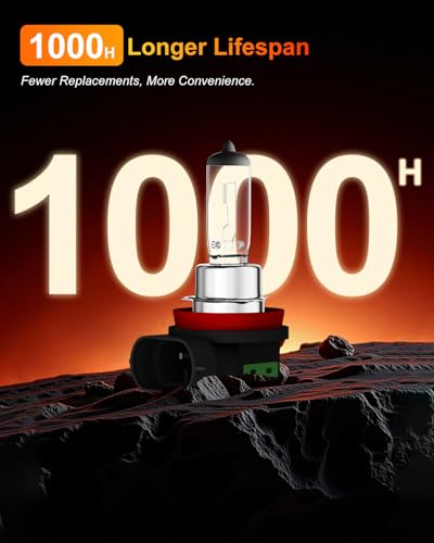 Image of H11 Headlight Bulbs, 12V 55W, 4000 Lumens, 3800K, Halogen Light Bulbs, No Glare, Headlight Bulbs High and Low Beam, Fog Light Bulb,Head Light Bulb for Car, Pack of 2