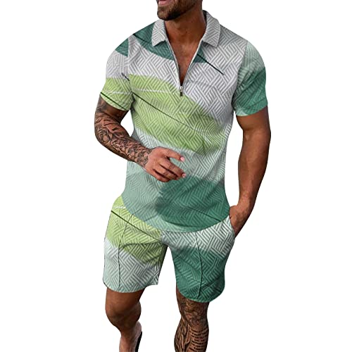 Survêtement d'été polo d'affaires zippé ensemble masculin haut de gamme
