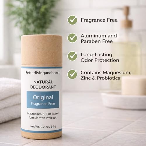 Image of Natural Deodorant Stick - 64 gm | Probiotics + Magnesium | Deodorant for Men & Women | Natural formula and Chemical free| Good for all skin types | Essential Oils Scented (Unscented)