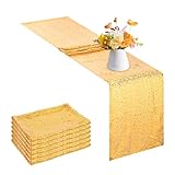 6 Pack 12' x 108' Sequin Table Runner, Gold Glitter Table Runner,Rectangular Table Runners for Birthday,Wedding, Banquet,Holiday Party Decorations