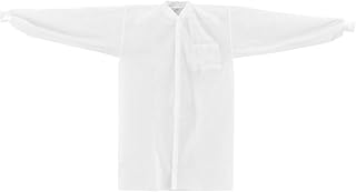 Global Industrial Disposable Polypropylene Lab Coat Knit Wrist Collar Snap Closure SML 25/Case