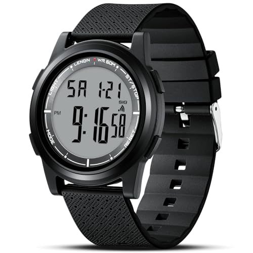 LN LENQIN Herren Uhr Digital Uhrenherren Wasserdicht Armbanduhr Herren mit Stoppuhr Wecker Kalender Stündliche Erinnerung