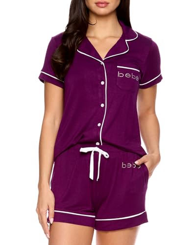 Opiniones de Camisas de pijama para Bebé más recomendados. 41 bebe Conjunto de pijama para mujer, camisa con botones y pantalones cortos, conjunto de pijama, Violeta intenso, L, ASLS2800-2KL