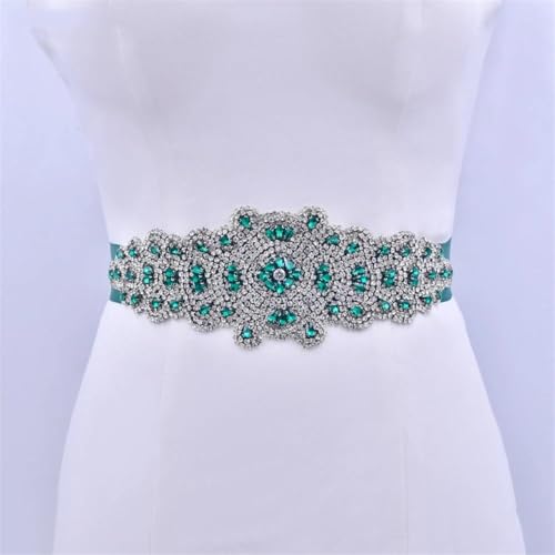 Women's Sequined Bridal Belt, 8-Rhinestone Party Dress Belt, Hand-Beaded Evening Accessory2
