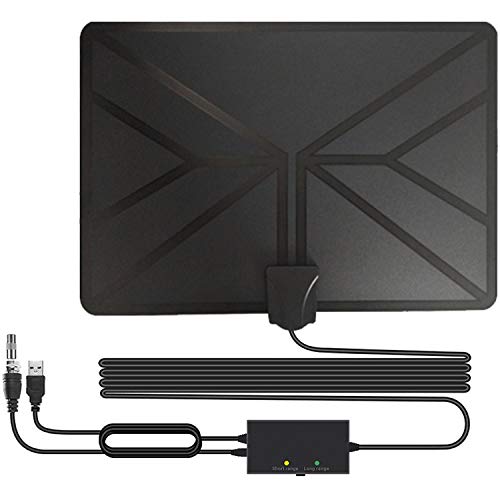 [2019 neuest] TV-Antenne, Digitale HDTV-Antenne 80 + Mile Reichweite für Digitale Freeview und analoge TV-Signale, unterstützt 4K 1080P HD/VHF/UHF Kanäle für alle Arten