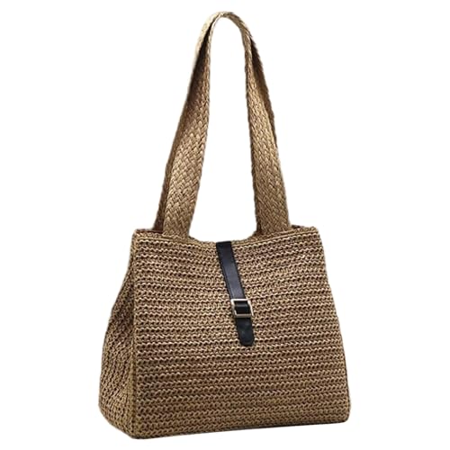 Sac de plage en paille grand volume avec sangle ajustable confortable